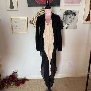 Cardigan with attached scarf